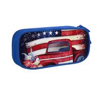 BNVSADC 4th of July Patriotic US Flag Printed Pencil Case Large Pen Bag Cute Pencil Box Pouch Office School Stationery Organizer for Girls Boys, Blue