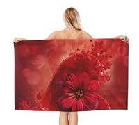 BNVSADC Absorbent Bath Towel 80x130 CM with Happy Flower Printed, Superfine Fiber Lightweight Beach Towel for Bathroom Beach Travel