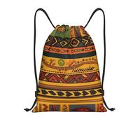 BNVSADC Abstract African National Pattern Printed Drawstring Backpack Bag for Men Women Sports Gym String Bag for Beach Shopping Travel Sport Yoga Sackpack, M