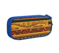 BNVSADC Abstract African National Pattern Printed Pencil Case Large Pen Bag Cute Pencil Box Pouch Office School Stationery Organizer for Girls Boys, Blue