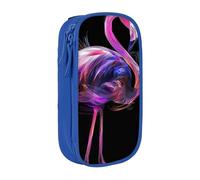 BNVSADC Abstract Flamingo Printed Pencil Case for Girls Boys, Large Capacity Pencil Pouch Cute Pencil Box Adult Makeup Bag with 2 Compartments, Blue