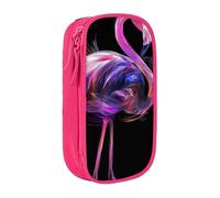 BNVSADC Abstract Flamingo Printed Pencil Case for Girls Boys, Large Capacity Pencil Pouch Cute Pencil Box Adult Makeup Bag with 2 Compartments, Pink