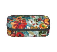 BNVSADC Abstract Floral Printed Pencil Case Cute Pencil Box Bag Pen Pouch Office School Stationery Organizer for School Travel Work