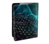 BNVSADC Abstract Polygonal Space Printed Passport Holder Travel PU Leather Passport Cover Case Organiser for Men Women, 6.5 inch