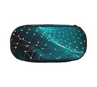 BNVSADC Abstract Polygonal Space Printed Pencil Case Cute Pencil Bag Pen Pouch Large Stationery Organizer Makeup Bag for Teen Boys Girls School Students Office