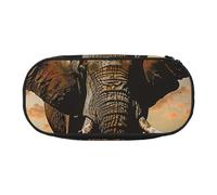 BNVSADC African Elephant Printed Pencil Case Cute Pencil Bag Pen Pouch Large Stationery Organizer Makeup Bag for Teen Boys Girls School Students Office