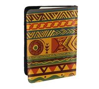 BNVSADC African National Patterns Printed Passport Holder Travel PU Leather Passport Cover Case Organiser for Men Women, 6.5 inch
