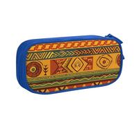 BNVSADC African National Patterns Printed Pencil Case Large Pen Bag Cute Pencil Box Pouch Office School Stationery Organizer for Girls Boys, Blue