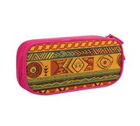 BNVSADC African National Patterns Printed Pencil Case Large Pen Bag Cute Pencil Box Pouch Office School Stationery Organizer for Girls Boys, Pink