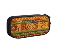 BNVSADC African National Patterns Printed Pencil Case Large Pen Bag Cute Pencil Box Pouch Office School Stationery Organizer for Girls Boys, Black