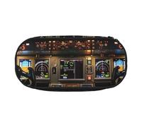 BNVSADC Airplane Cockpit Printed Pencil Case Cute Pencil Bag Pen Pouch Large Stationery Organizer Makeup Bag for Teen Boys Girls School Students Office