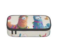 BNVSADC Alpaca Llama Printed Pencil Case Cute Pencil Box Bag Pen Pouch Office School Stationery Organizer for School Travel Work