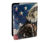 BNVSADC American USA Flag Eagle Art Printed Passport Holder Travel PU Leather Passport Cover Case Organiser for Men Women, 6.5 inch