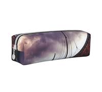 BNVSADC Ancient Times Boat Printed Pencil Case Leather Pencil Pouch Cute Stationery Pencil Pen Bag with Zipper for School Office Travel