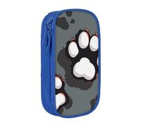 BNVSADC Animal Footprints Printed Pencil Case for Girls Boys, Large Capacity Pencil Pouch Cute Pencil Box Adult Makeup Bag with 2 Compartments, Blue