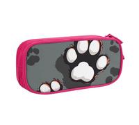 BNVSADC Animal Footprints Printed Pencil Case Large Pen Bag Cute Pencil Box Pouch Office School Stationery Organizer for Girls Boys, Pink
