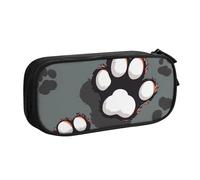 BNVSADC Animal Footprints Printed Pencil Case Large Pen Bag Cute Pencil Box Pouch Office School Stationery Organizer for Girls Boys, Black