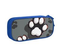 BNVSADC Animal Footprints Printed Pencil Case Large Pen Bag Cute Pencil Box Pouch Office School Stationery Organizer for Girls Boys, Blue