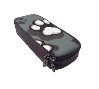 BNVSADC Animal Footprints Printed PU Leather Flip Pencil Case, Cute Pencil Box Pen Bag Stationery Organizer Makeup Bag for School Office Travel