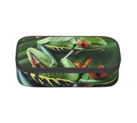 BNVSADC Animal Frog Leaves Printed Pencil Case Cute Pencil Box Bag Pen Pouch Office School Stationery Organizer for School Travel Work