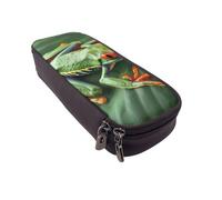 BNVSADC Animal Frog Leaves Printed PU Leather Flip Pencil Case, Cute Pencil Box Pen Bag Stationery Organizer Makeup Bag for School Office Travel