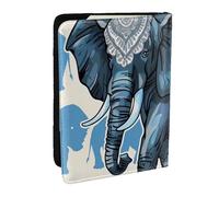 BNVSADC Aztec Elephant Printed Passport Holder Travel PU Leather Passport Cover Case Organiser for Men Women, 6.5 inch