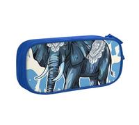 BNVSADC Aztec Elephant Printed Pencil Case Large Pen Bag Cute Pencil Box Pouch Office School Stationery Organizer for Girls Boys, Blue
