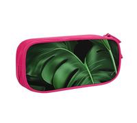 BNVSADC Banana Leaves Printed Pencil Case Large Pen Bag Cute Pencil Box Pouch Office School Stationery Organizer for Girls Boys, Pink