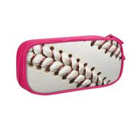 BNVSADC Baseball Lace Printed Pencil Case Large Pen Bag Cute Pencil Box Pouch Office School Stationery Organizer for Girls Boys, Pink