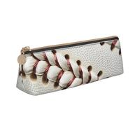 BNVSADC Baseball Lace Printed Triangle Pencil Case Leather Pencil Pouch Cute Stationery Pencil Pen Bag for School Office Travel