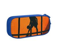BNVSADC Basketball Art Printed Pencil Case Large Pen Bag Cute Pencil Box Pouch Office School Stationery Organizer for Girls Boys, Blue