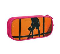 BNVSADC Basketball Art Printed Pencil Case Large Pen Bag Cute Pencil Box Pouch Office School Stationery Organizer for Girls Boys, Pink