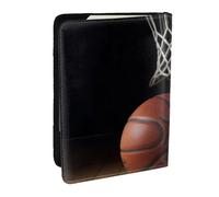 BNVSADC Basketball Printed Passport Holder Travel PU Leather Passport Cover Case Organiser for Men Women, 6.5 inch