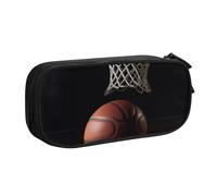 BNVSADC Basketball Printed Pencil Case Large Pen Bag Cute Pencil Box Pouch Office School Stationery Organizer for Girls Boys, Black