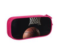 BNVSADC Basketball Printed Pencil Case Large Pen Bag Cute Pencil Box Pouch Office School Stationery Organizer for Girls Boys, Pink