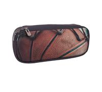 BNVSADC Basketball Sport Printed Leather Pencil Pen Case & Makeup Bag - Stylish Pencil Bag Stationery Organizer Pouch for School Office Travel