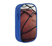 BNVSADC Basketball Sport Printed Pencil Case for Girls Boys, Large Capacity Pencil Pouch Cute Pencil Box Adult Makeup Bag with 2 Compartments, Blue