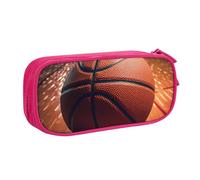 BNVSADC Basketball Sport Printed Pencil Case Large Pen Bag Cute Pencil Box Pouch Office School Stationery Organizer for Girls Boys, Pink