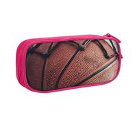 BNVSADC Basketball Sport Printed Pencil Case Large Pen Bag Cute Pencil Box Pouch Office School Stationery Organizer for Girls Boys, Pink