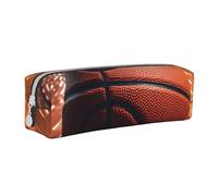 BNVSADC Basketball Sport Printed Pencil Case Leather Pencil Pouch Cute Stationery Pencil Pen Bag with Zipper for School Office Travel