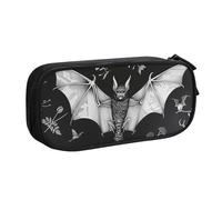 BNVSADC Bat Print Printed Pencil Case Large Pen Bag Cute Pencil Box Pouch Office School Stationery Organizer for Girls Boys, Black
