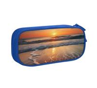BNVSADC Beach Sunset Printed Pencil Case Large Pen Bag Cute Pencil Box Pouch Office School Stationery Organizer for Girls Boys, Blue