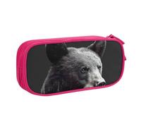 BNVSADC Bear Printed Pencil Case Large Pen Bag Cute Pencil Box Pouch Office School Stationery Organizer for Girls Boys, Pink