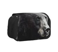 BNVSADC Bear Printed Print Flip Top Double Layer Pencil Case - Large Capacity School Supplies Organizer for Students, Kids, Teens, Artists, Travel & Office Use