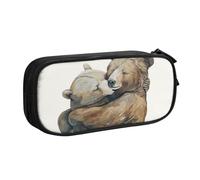 BNVSADC Bears Printed Pencil Case Large Pen Bag Cute Pencil Box Pouch Office School Stationery Organizer for Girls Boys, Black