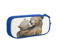 BNVSADC Bears Printed Pencil Case Large Pen Bag Cute Pencil Box Pouch Office School Stationery Organizer for Girls Boys, Blue