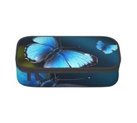 BNVSADC Beautiful Blue Butterfly Printed Pencil Case Cute Pencil Box Bag Pen Pouch Office School Stationery Organizer for School Travel Work