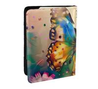 BNVSADC Beautiful Butterfly Printed Passport Holder Travel PU Leather Passport Cover Case Organiser for Men Women, 6.5 inch
