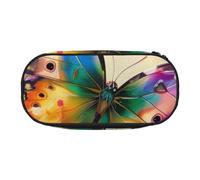 BNVSADC Beautiful Butterfly Printed Pencil Case Cute Pencil Bag Pen Pouch Large Stationery Organizer Makeup Bag for Teen Boys Girls School Students Office