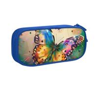 BNVSADC Beautiful Butterfly Printed Pencil Case Large Pen Bag Cute Pencil Box Pouch Office School Stationery Organizer for Girls Boys, Blue